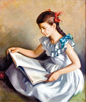 Retrato de su hija Regina leyendo (1953)